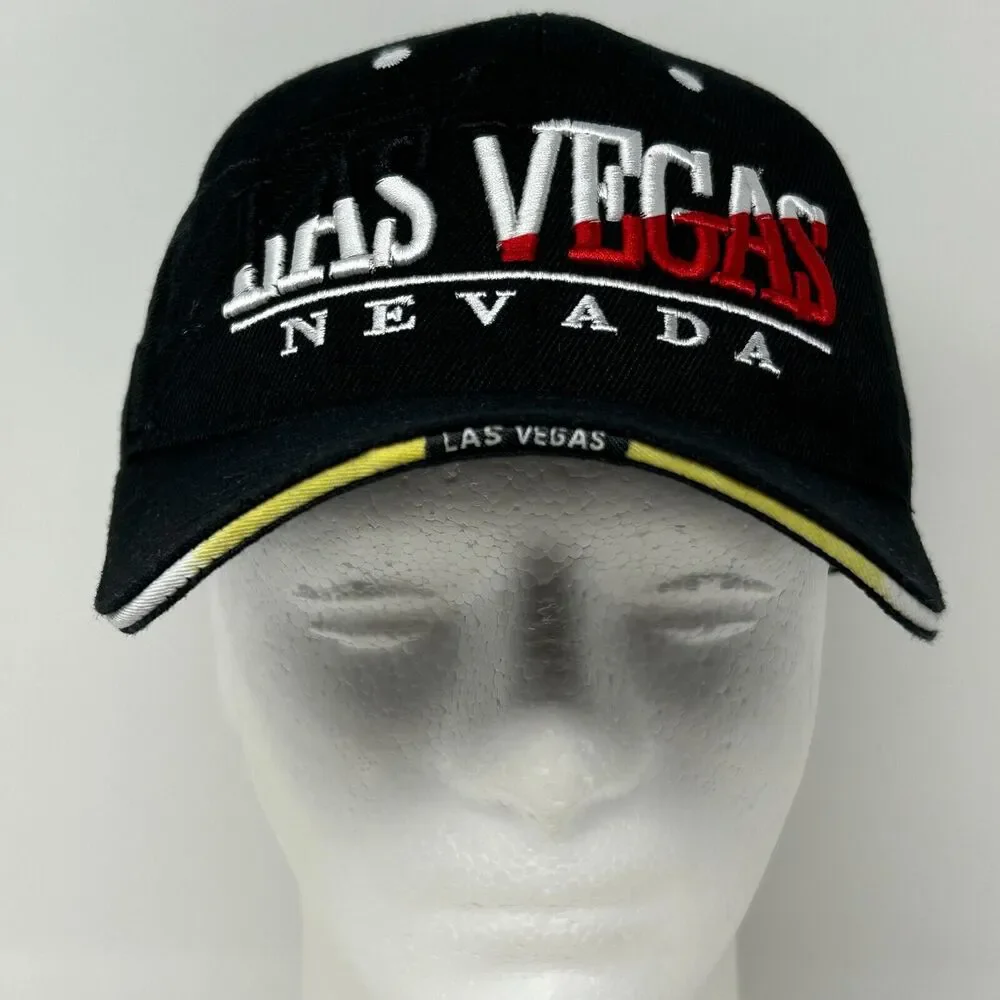 Las Vegas Nevada Hat Baseball Cap Black Casino Gambling Travel Tourist Strapback